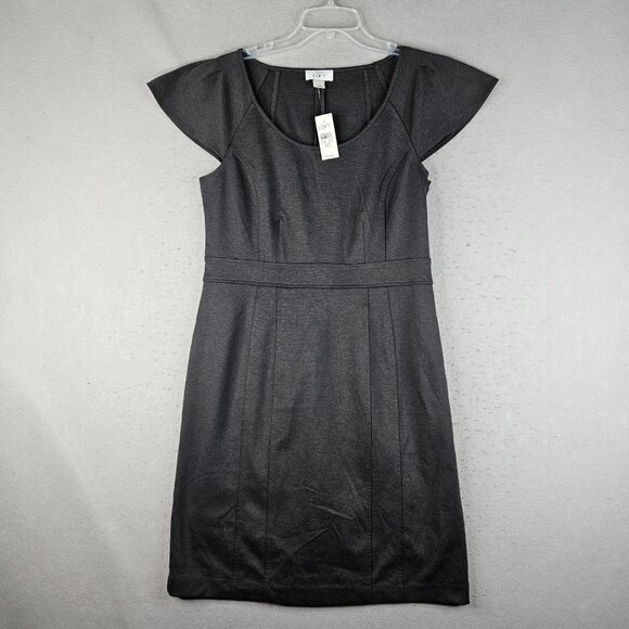 Ann Taylor LOFT Dress Womens Size 10 Gray Knit Cap Sleeve Minimal Chic Basic - Picture 1 of 10